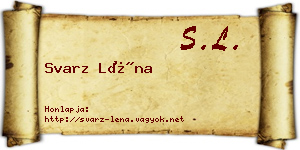 Svarz Léna névjegykártya