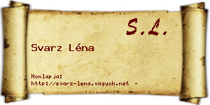 Svarz Léna névjegykártya